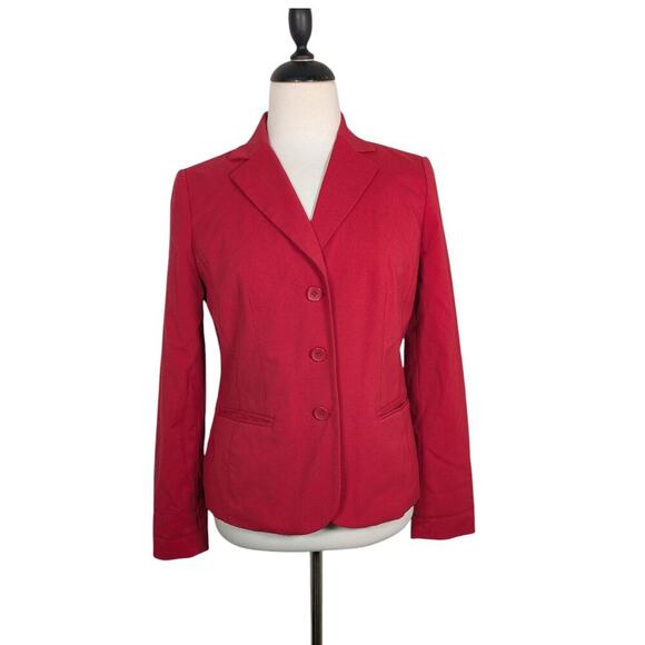 Covington Women's Size 4 Stretch Red Lined Professional Blazer 3 Button - Picture 1 of 9